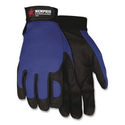 Memphis Gloves Fasguard Clarino Synthetic Leather Palm Multi-task Gloves, Blue/black, Large