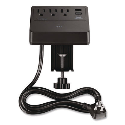 3-outlet Plus Usb Surge Protector, 3 Ac Outlets/3 Usb Outlets, 5 Ft Cord, 900 J, Black