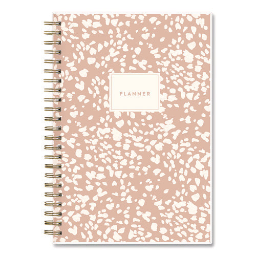 Natalya Weekly/monthly Planner, Abstract Artwork, 8 X 5, Peach-pink/white Cover, 12-month (jan To Dec): 2025