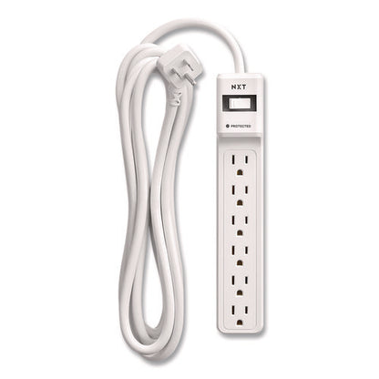 6-outlet Surge Protector, 6 Ac Outlets, 12 Ft Cord, 900 J, White