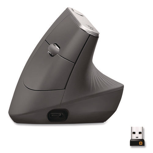 Mx Vertical Advanced Ergonomic Mouse, 2.4 Ghz Frequency/33 Ft Wireless Range, Left/right Hand Use, Graphite