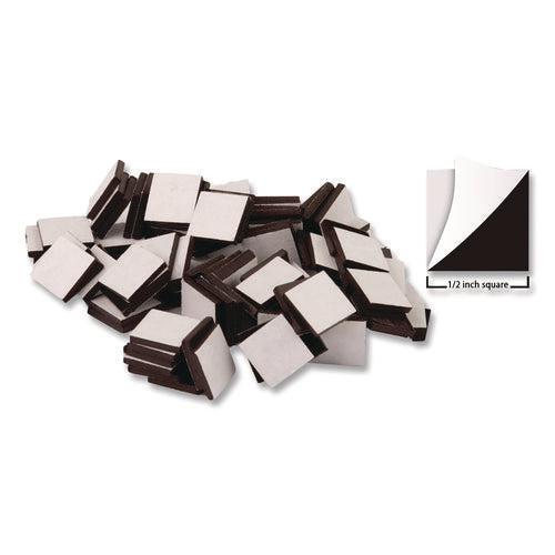 Adhesive Magnetic Squares, Black, 0.5", 100/set