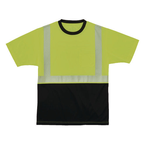 Glowear 8280bk Class 2 Performance T-shirt With Black Bottom, 10x-large Long, Lime