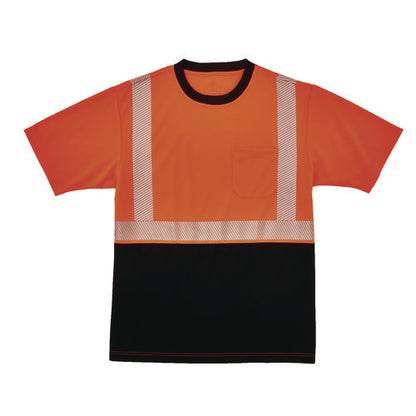 Glowear 8280bk Class 2 Performance T-shirt With Black Bottom, 4x-large Long, Orange