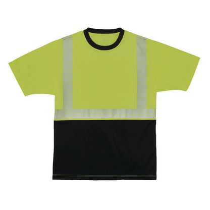 Glowear 8280bk Class 2 Performance T-shirt With Black Bottom, 7x-large Long, Lime