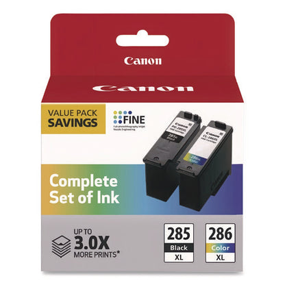 6196c004pk (cl-286xl, Pg-285xl) High-yield Ink, Black/tri-color, 2/pack