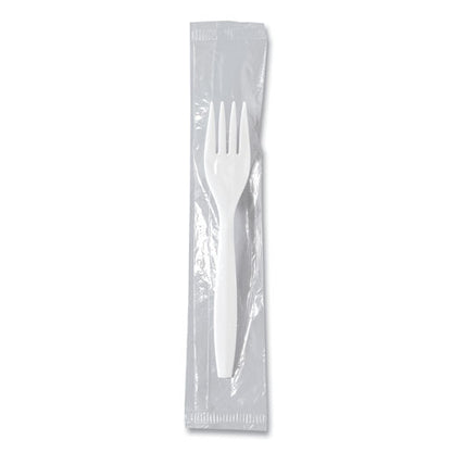 Regal Mediumweight Cutlery, Individually Wrapped, Fork, Plastic, White, 1,000/carton