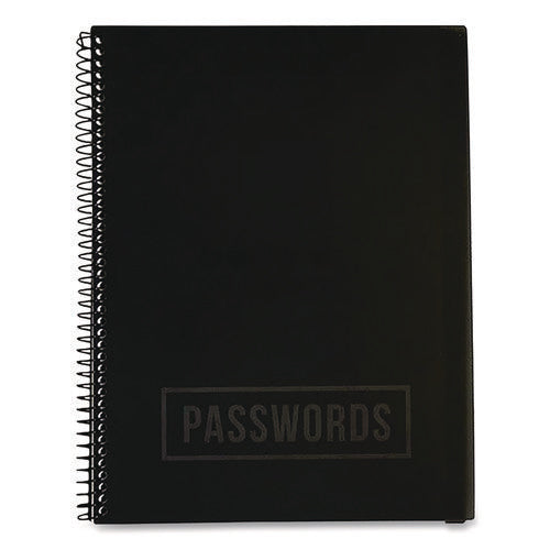 Large Password Log Book, 384 Total Entries, 4 Entries/page, Black Plastic Cover, (48) 10 X 7.5 Sheets