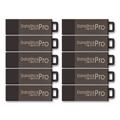 Datastick Pro Usb 2.0 Type A Flash Drive, 16 Gb, Gray, 10/pack