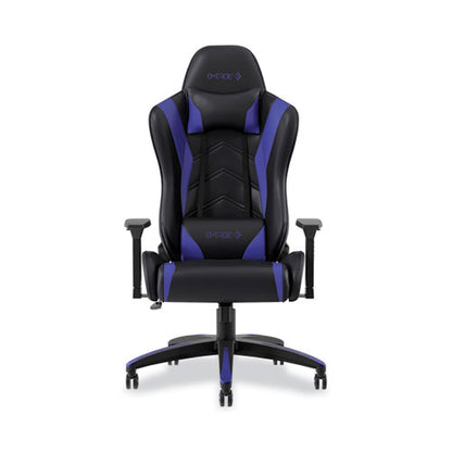 Vartan Bonded Leather Gaming Chair, Supports Up To 275 Lbs, Blue/black Seat, Blue/black Back, Black Base