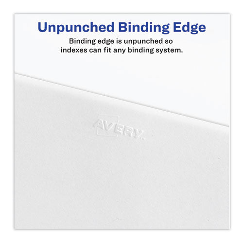 Preprinted Legal Exhibit Side Tab Index Dividers, Avery Style, 25-tab, 376 To 400, 11 X 8.5, White, 1 Set, (1345)