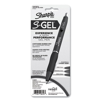 S-gel Fashion Barrel Gel Pen, Retractable, Medium 0.7 Mm, Black Ink, Pearl White Barrel, 4/pack