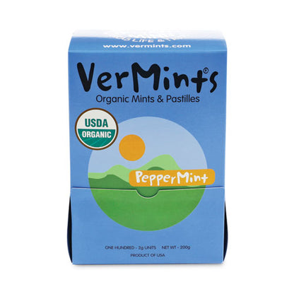 Vermints Organic Mints/pastilles, Peppermint, 2 Mints/0.7 Oz Individually Wrapped, 100/box