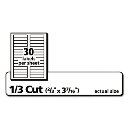 Permanent Trueblock File Folder Labels With Sure Feed Technology, 0.66 X 3.44, White, 30/sheet, 60 Sheets/box