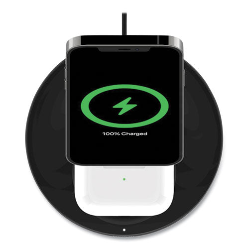 Boost Charge Pro 2-in-1 Wireless Charger Stand, 15 W, Black