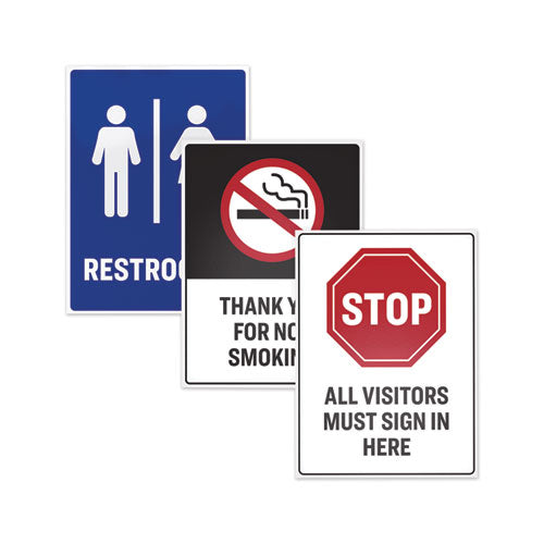 Surface Safe Removable Label Safety Signs, Inkjet/laser Printers, 8 X 8, White, 15/pack