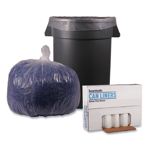 Recycled Low-density Polyethylene Can Liners, 33 Gal, 1.4 Mil, 33" X 39", Clear, 10 Bags/roll, 10 Rolls/carton