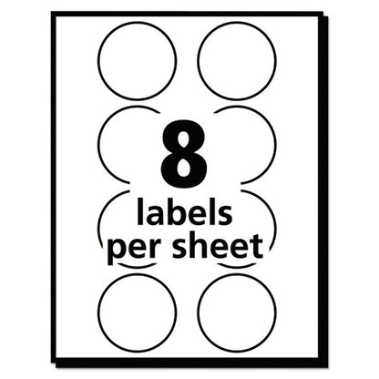 Printable Self-adhesive Removable Color-coding Labels, 1.25" Dia, Neon Red, 8/sheet, 50 Sheets/pack, (5497)