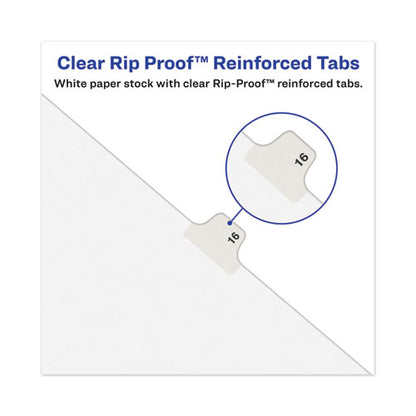 Avery-style Preprinted Legal Bottom Tab Divider, 26-tab, Exhibit A, 11 X 8.5, White, 25/pk