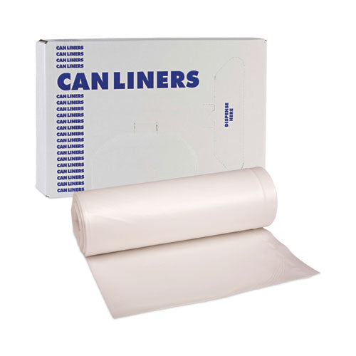 High-density Can Liners, 45 Gal, 19 Mic, 40" X 46", Natural, 25 Bags/roll, 6 Rolls/carton