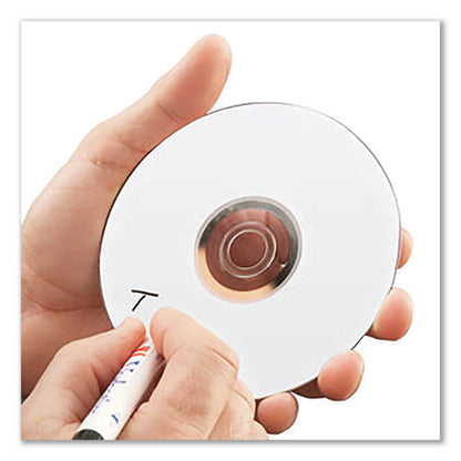 Cd-r Recordable Disc, 700 Mb/80 Min, 52x, Spindle, White, 100/pack