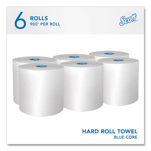 Pro Hard Roll Paper Towels With Absorbency Pockets, For Scott Pro Dispenser, Blue Core Only, 1-ply, 7.5" X 900 Ft, 6 Rolls/ct