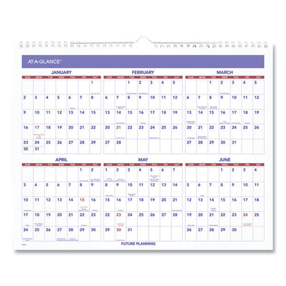 Monthly Wall Calendar, 15 X 12, White/red/blue Sheets, 12-month (jan To Dec): 2024