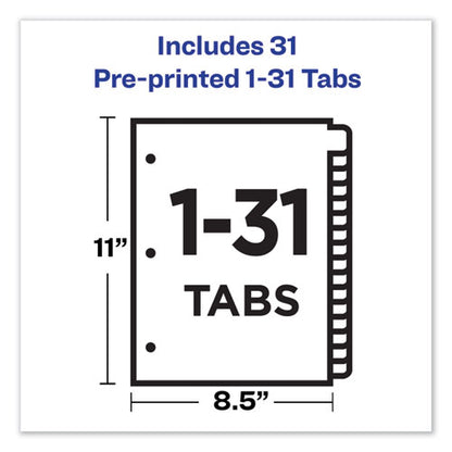 Preprinted Laminated Tab Dividers With Gold Reinforced Binding Edge, 31-tab, 1 To 31, 11 X 8.5, Buff, 1 Set