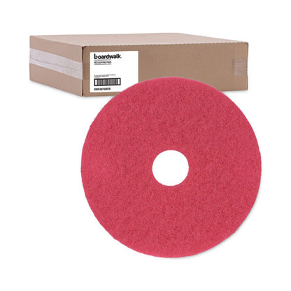 Buffing Floor Pads, 16" Diameter, Red, 5/carton