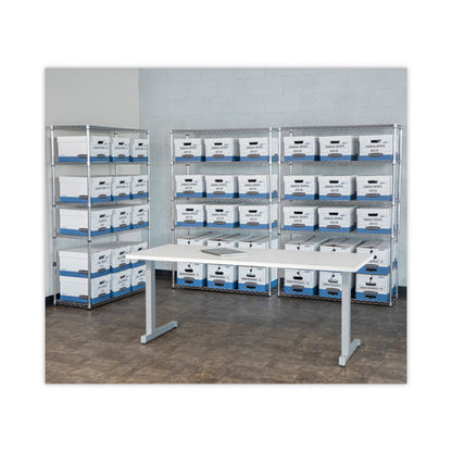 Hang'n'stor Medium-duty Storage Boxes, Letter Files, 12.63" X 15.63" X 10", White/blue, 4/carton