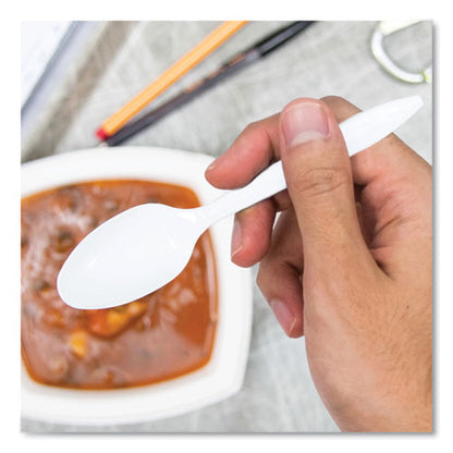 Regal Mediumweight Cutlery, Full-size, Teaspoon, White, 1000/carton