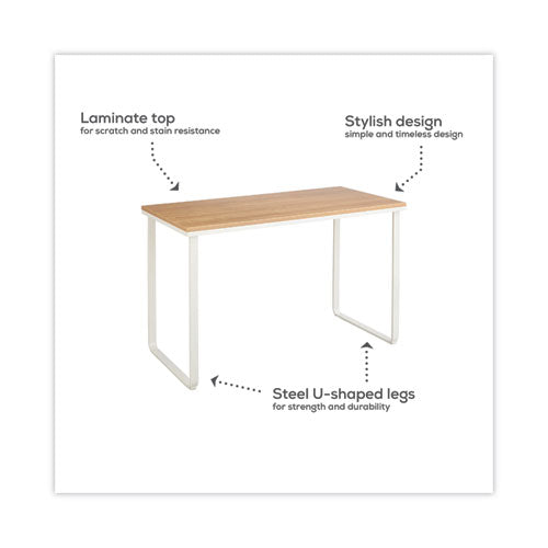 Steel Desk, 47.25" X 24" X 28.75", Beech/white