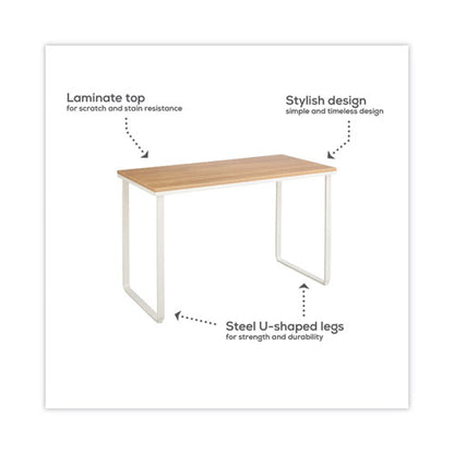 Steel Desk, 47.25" X 24" X 28.75", Beech/white