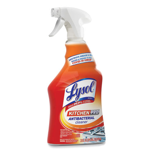 Kitchen Pro Antibacterial Cleaner, Citrus Scent, 22 Oz Spray Bottle, 9/carton