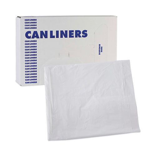 Linear Low Density Industrial Can Liners, 10 Gal, 0.5 Mil, 24 X 23, White, 500/carton