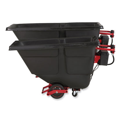 Motorized Roto Tilt Truck, 202 Gal, 1,000 Lb Capacity, Plastic, Black