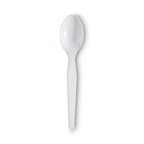 Plastic Cutlery, Heavyweight Teaspoons, White, 100/box