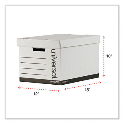 Medium-duty Lift-off Lid Boxes, Letter/legal Files, 12" X 15" X 10", White, 12/carton