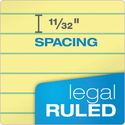 "the Legal Pad" Plus Ruled Perforated Pads With 40 Pt. Back, Wide/legal Rule, 50 Canary-yellow 8.5 X 14 Sheets, Dozen