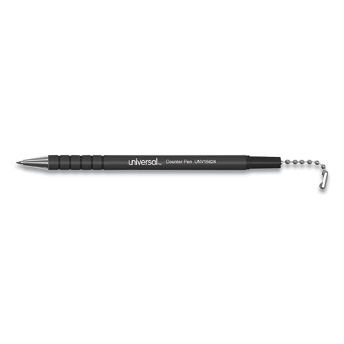 Ballpoint Counter Pen, Medium 0.7 Mm, Black Ink, Black Barrel
