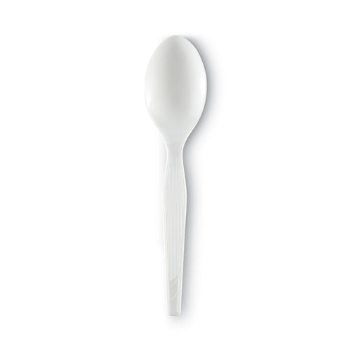 Plastic Cutlery, Heavy Mediumweight Teaspoons, White, 1,000/carton