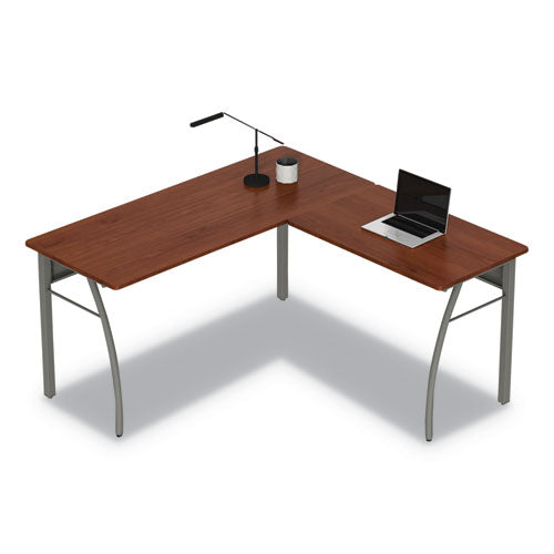 Trento Line L-shaped Desk, 59.13" X 59.13" X 29.5", Cherry