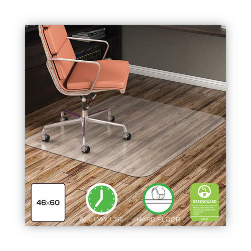 Economat All Day Use Chair Mat For Hard Floors, Rolled Packed, 46 X 60, Clear