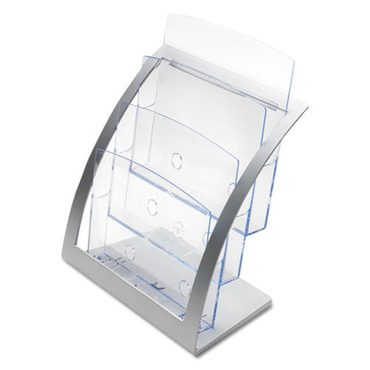 3-tier Literature Holder, Leaflet Size, 11.25w X 6.94d X 13.31h, Silver