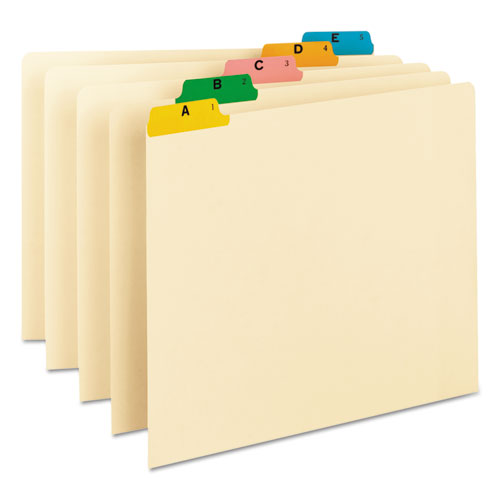 Alphabetic Top Tab Indexed File Guide Set, 1/5-cut Top Tab, A To Z, 8.5 X 11, Manila, 25/set