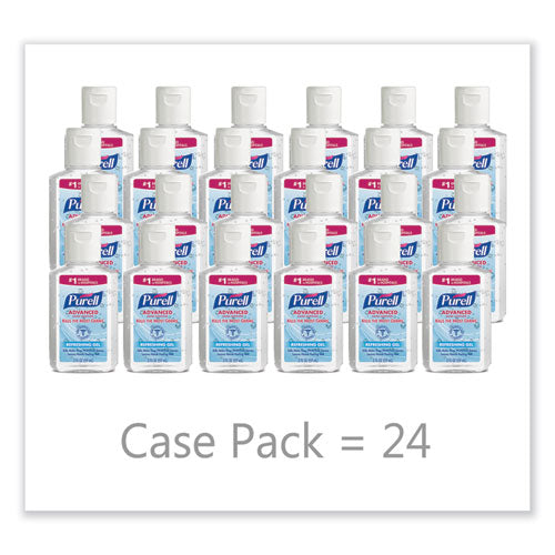 Advanced Hand Sanitizer Refreshing Gel, 2 Oz, Flip-cap Bottle, Clean Scent, 24/carton