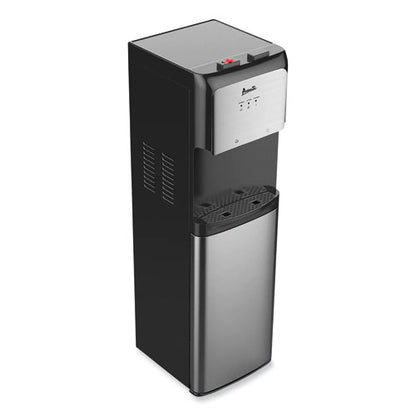Bottom Loading Water Dispenser With Uv Light, 3 To 5 Gal, 41.25 H, Black/stainless Steel