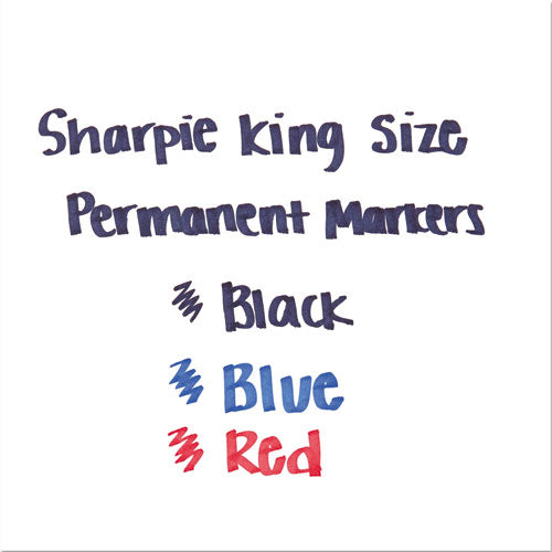 King Size Permanent Marker, Broad Chisel Tip, Black, 4/pack