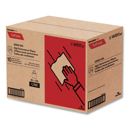 Tuff-job S500 High Performance Wipers, 9.25 X 12.5, White, 176/box, 10 Box/carton