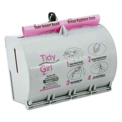 Plastic Feminine Hygiene Disposal Bag Dispenser, Gray